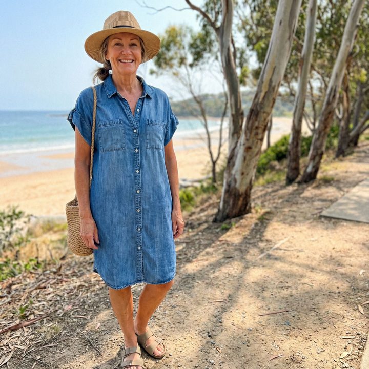 Casual Denim-Inspired Dress - Sofia