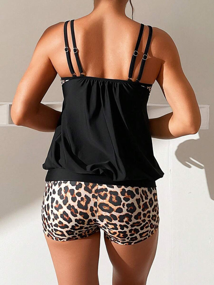 LuxeWave Leopard Print Tummy-Control Tankini