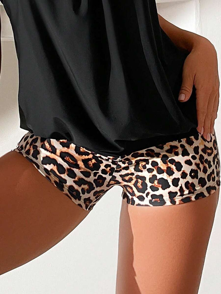 LuxeWave Leopard Print Tummy-Control Tankini
