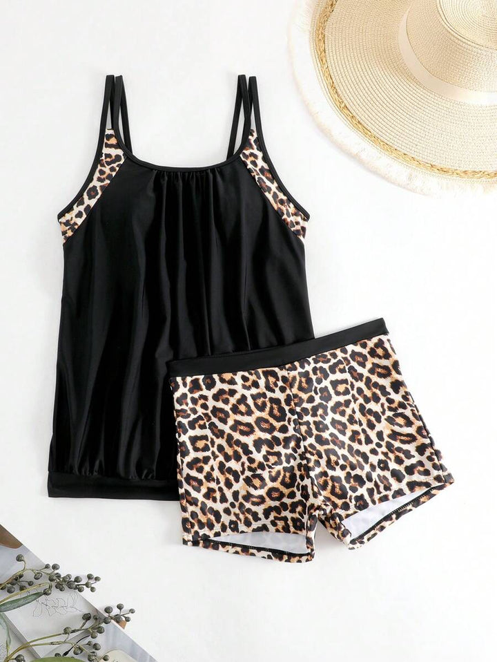 LuxeWave Leopard Print Tummy-Control Tankini