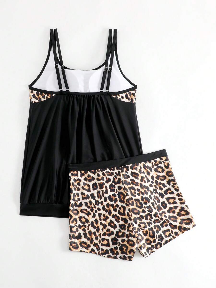 LuxeWave Leopard Print Tummy-Control Tankini