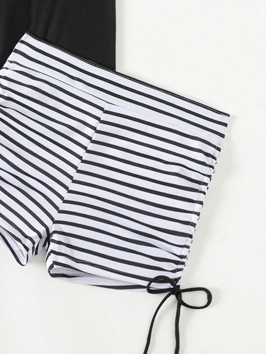 Lushie | Striped Tummy-Control Tankini