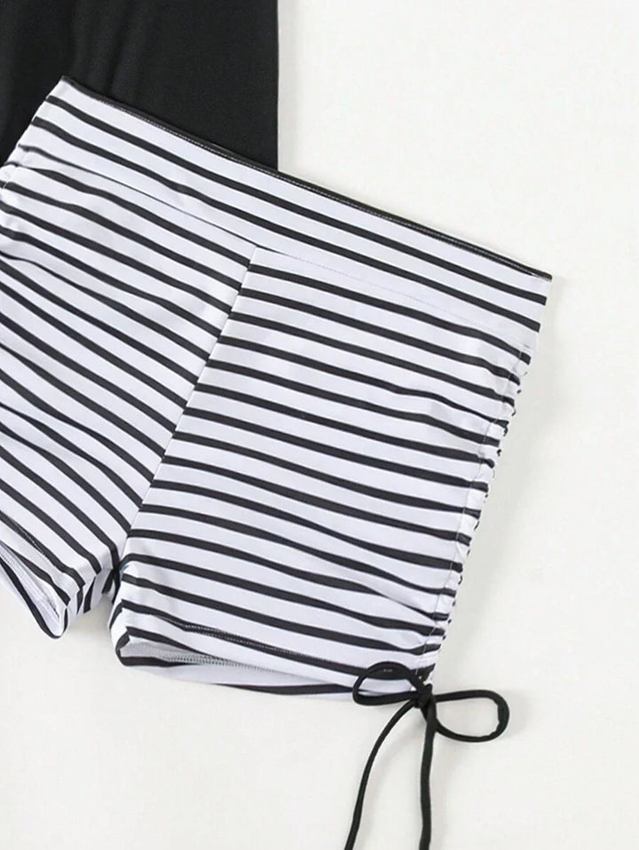 Lushie | Striped Tummy-Control Tankini