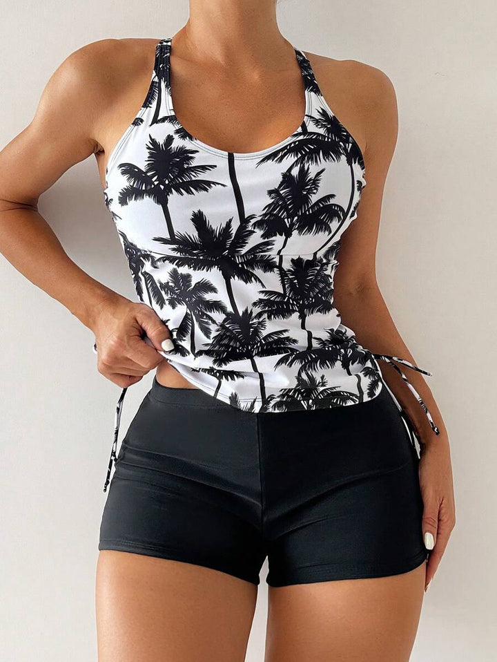 Tropique | Palm Tree Print Tummy Control Tankini
