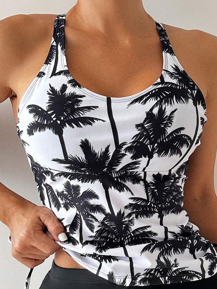 Tropique | Palm Tree Print Tummy Control Tankini