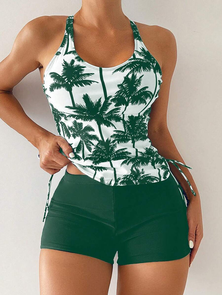Tropique | Palm Tree Print Tummy Control Tankini