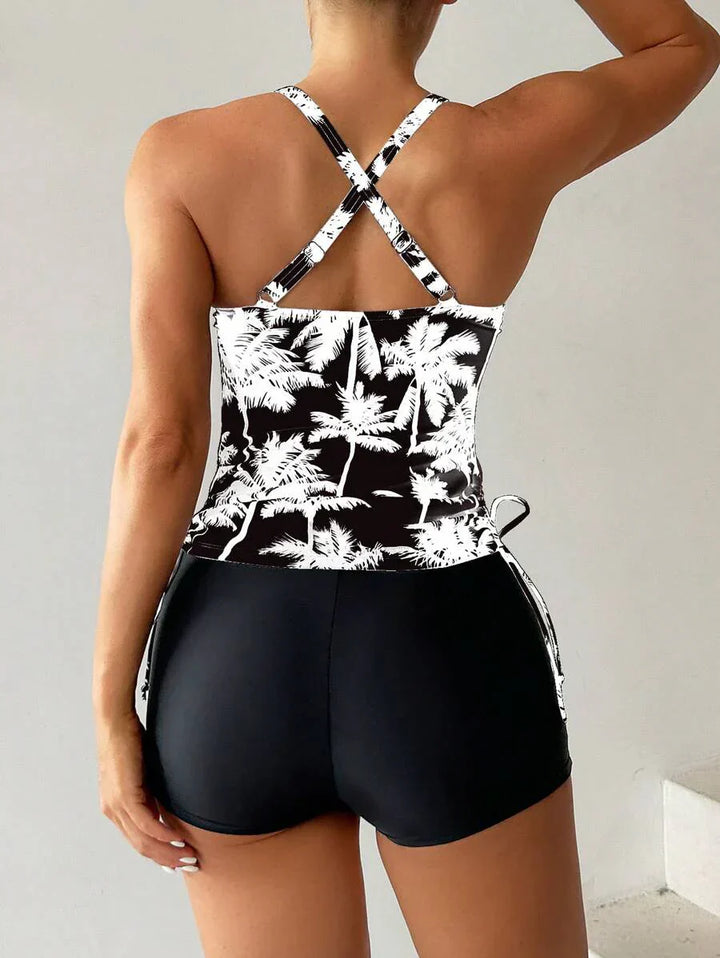 Tropique | Palm Tree Print Tummy Control Tankini