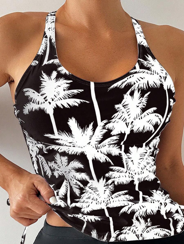 Tropique | Palm Tree Print Tummy Control Tankini