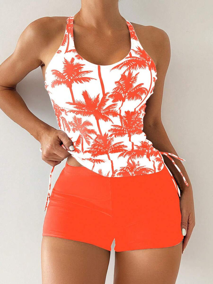 Tropique | Palm Tree Print Tummy Control Tankini