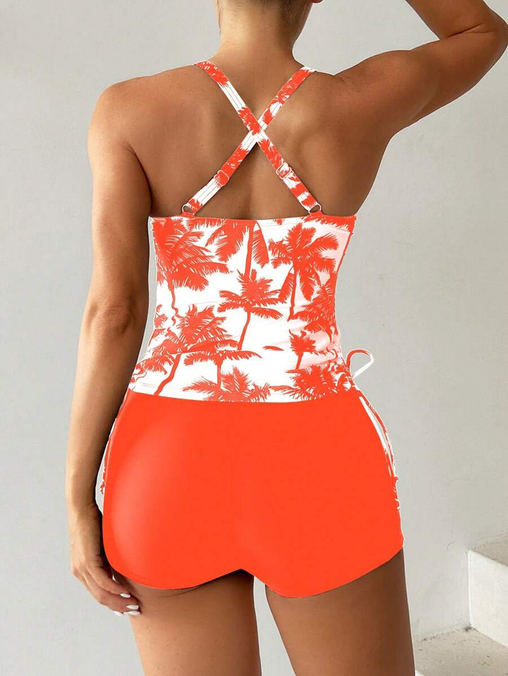 Tropique | Palm Tree Print Tummy Control Tankini