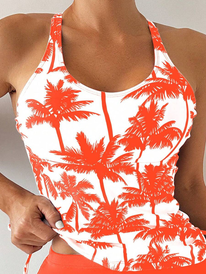 Tropique | Palm Tree Print Tummy Control Tankini