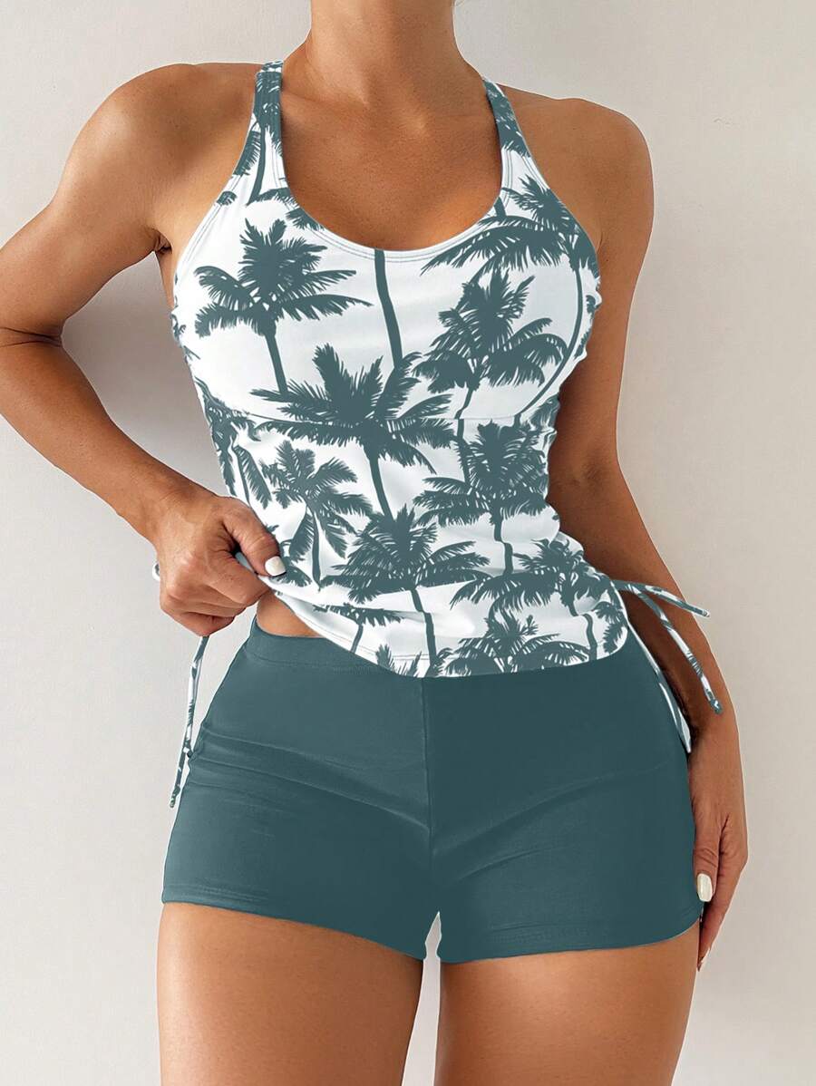 Tropique | Palm Tree Print Tummy Control Tankini