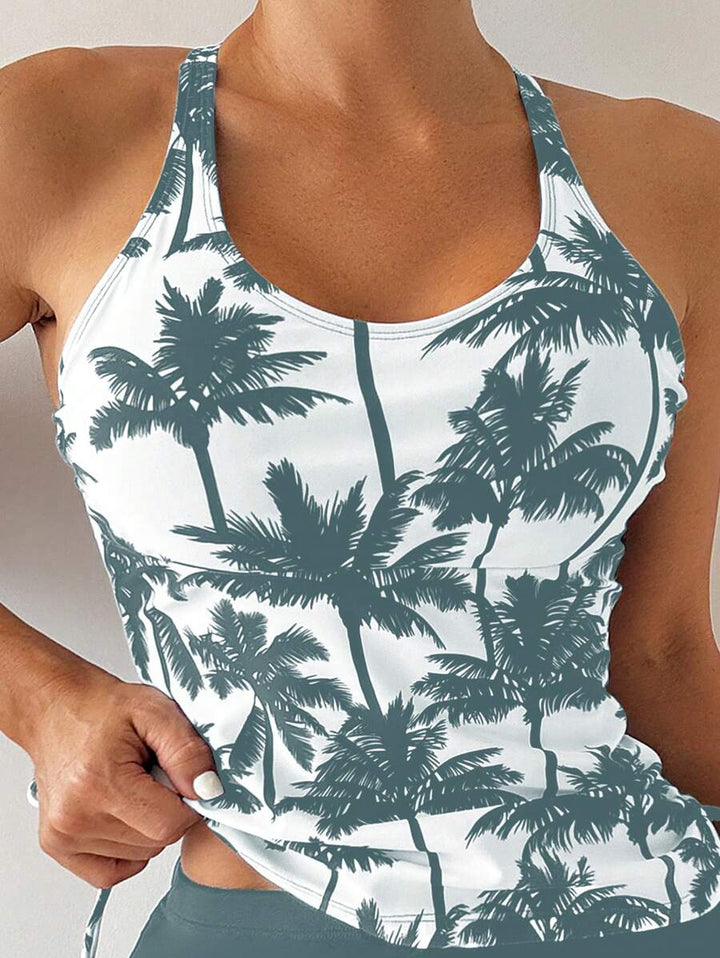 Tropique | Palm Tree Print Tummy Control Tankini