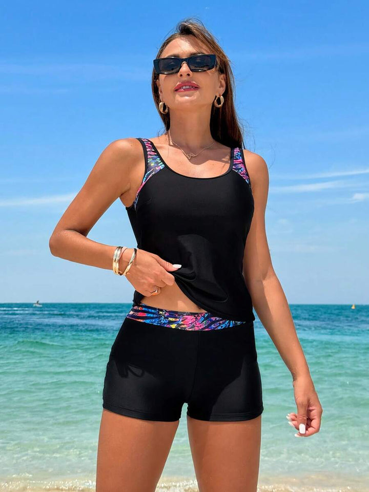 Lush Floral Tummy-Contouring Swim Set