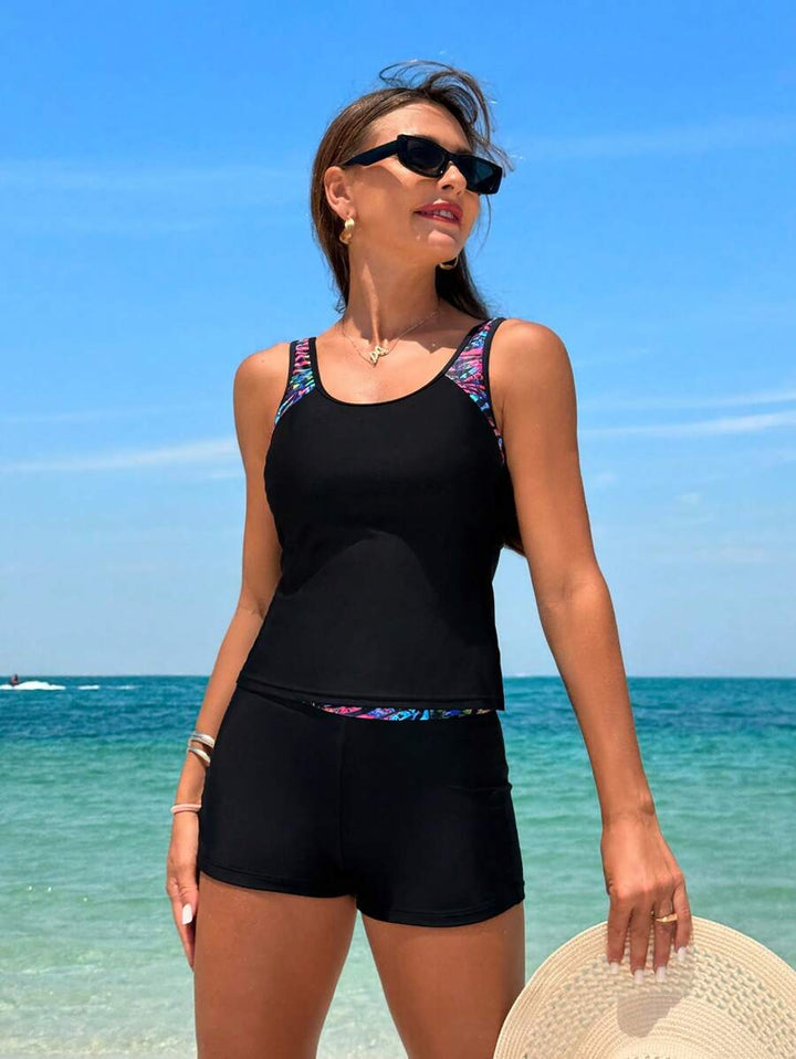 Lush Floral Tummy-Contouring Swim Set