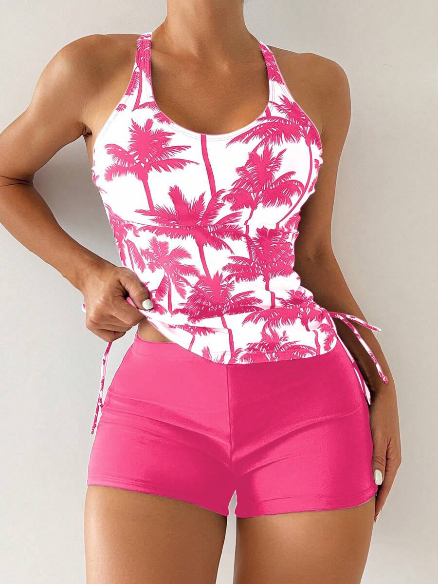 Tropique | Palm Tree Print Tummy Control Tankini