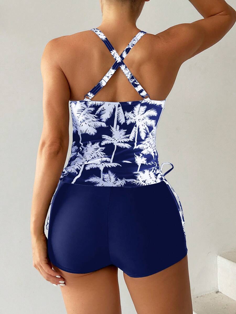Tropique | Palm Tree Print Tummy Control Tankini