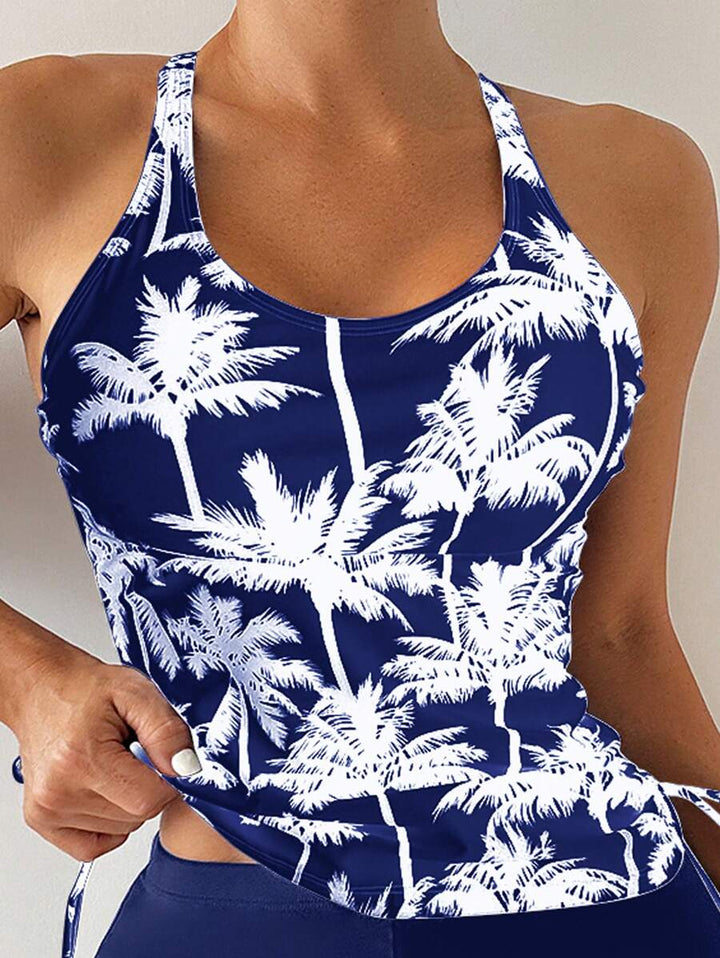 Tropique | Palm Tree Print Tummy Control Tankini