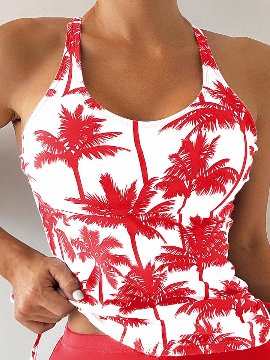Tropique | Palm Tree Print Tummy Control Tankini