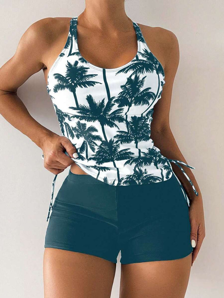 Tropique | Palm Tree Print Tummy Control Tankini