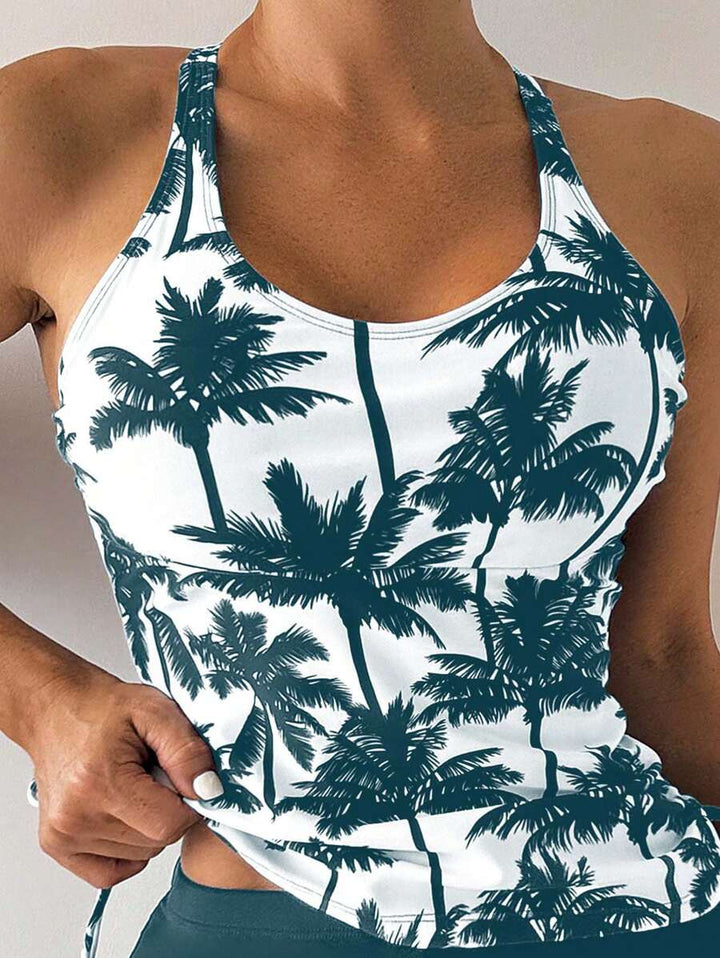 Tropique | Palm Tree Print Tummy Control Tankini