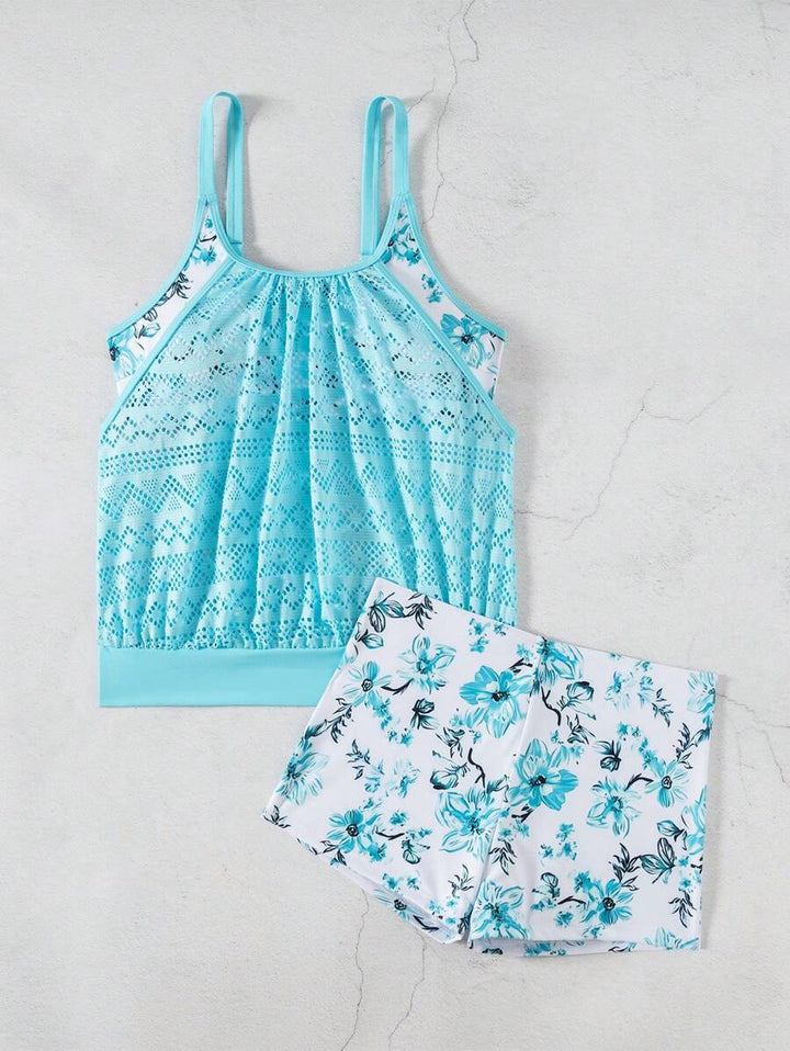 Coastal Floral Tummy Control Tankini