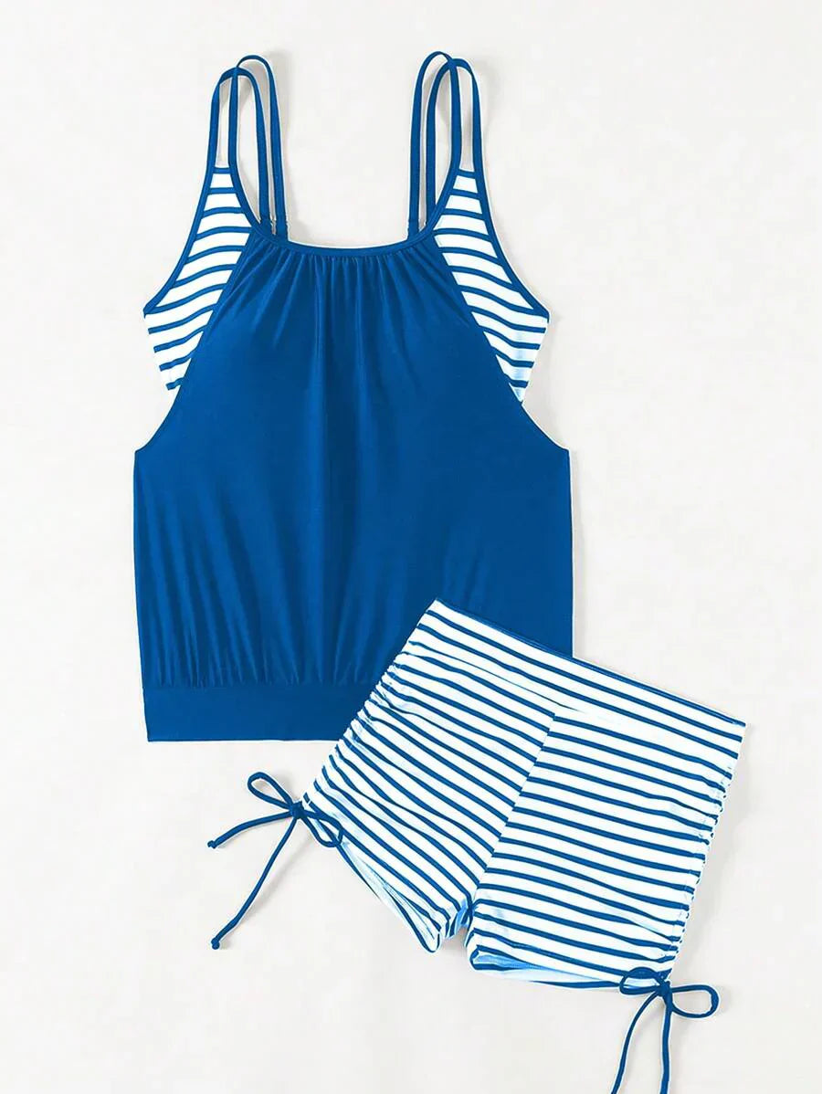 Lushie | Striped Tummy-Control Tankini