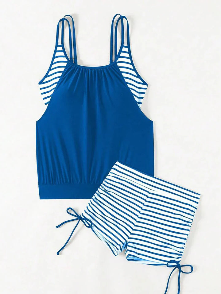 Lushie | Striped Tummy-Control Tankini