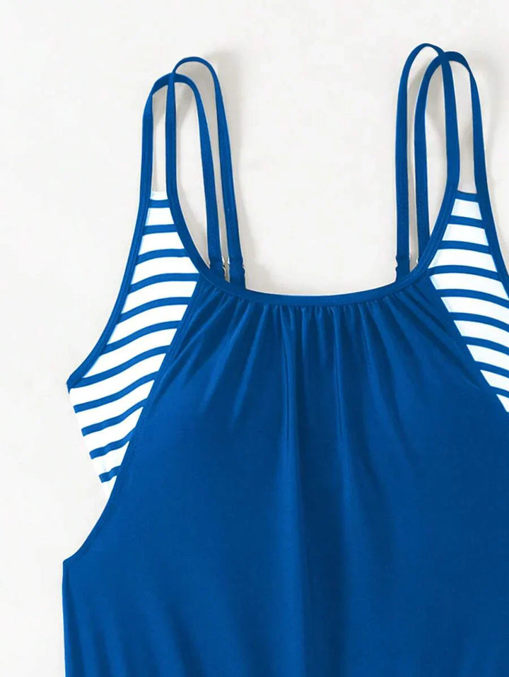 Lushie | Striped Tummy-Control Tankini