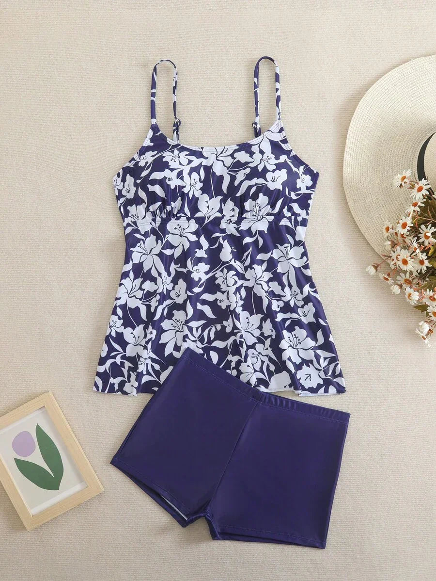 Floral Tummy Control Tankini by Breezy