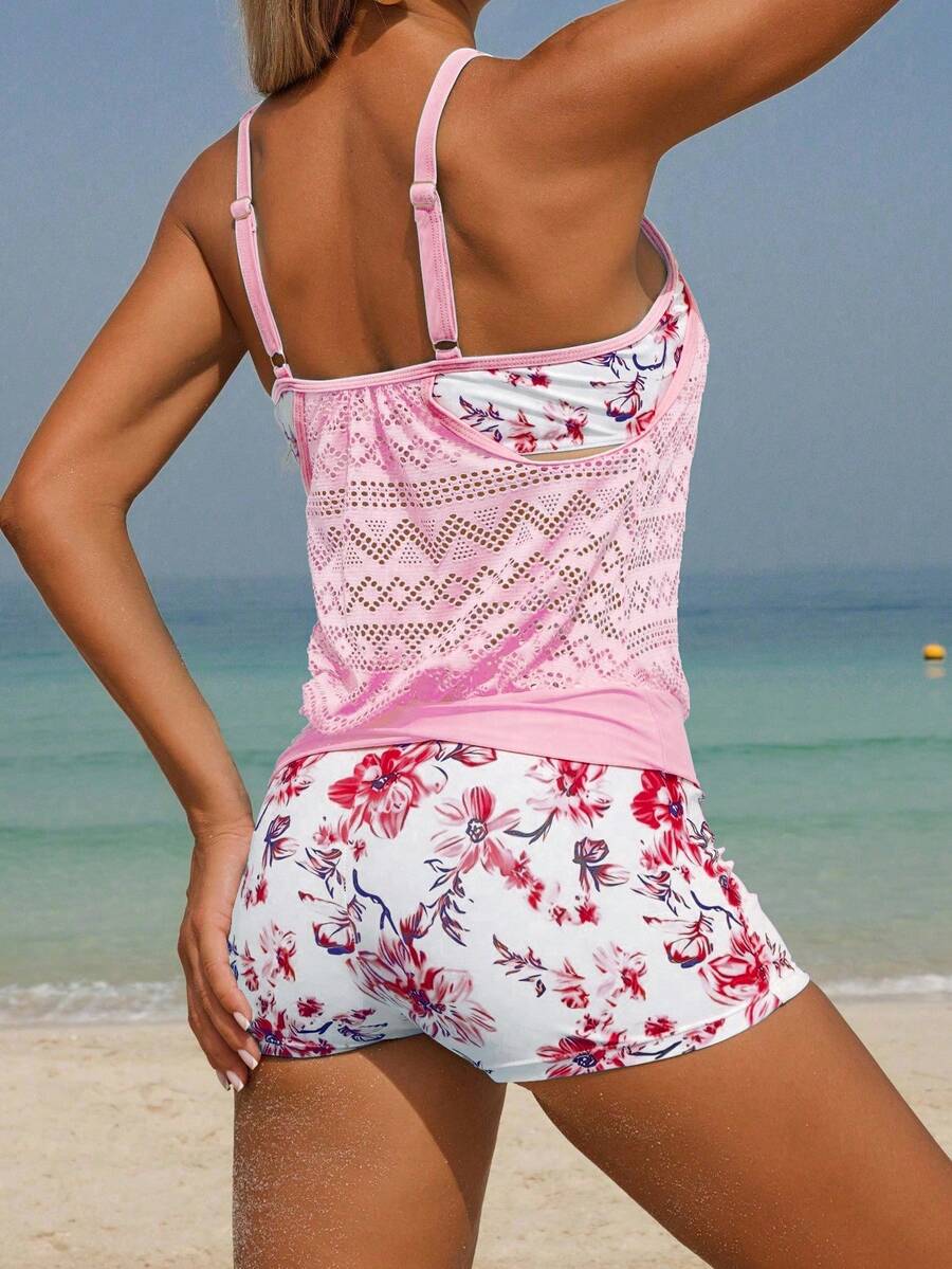 Coastal Floral Tummy Control Tankini