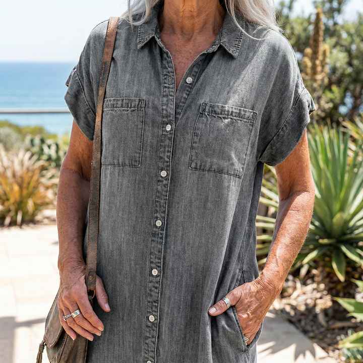 Casual Denim-Inspired Dress - Sofia