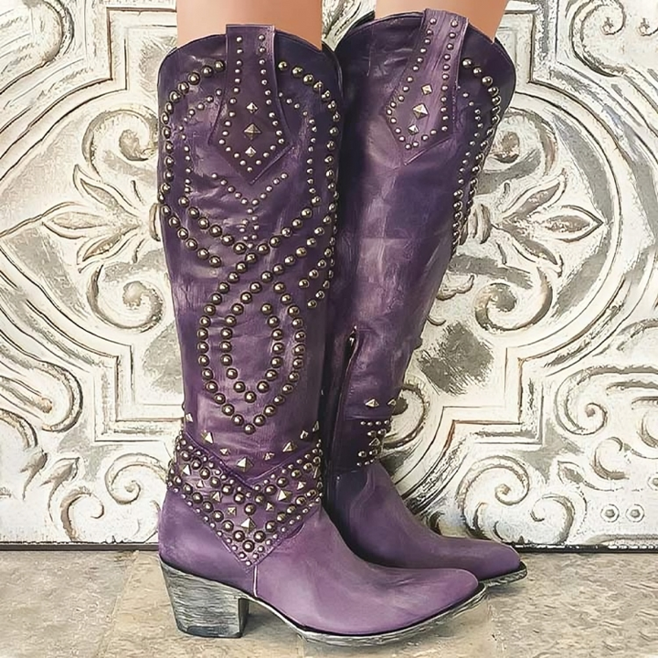 Monroe | Stylish Western Knee-High Boots
