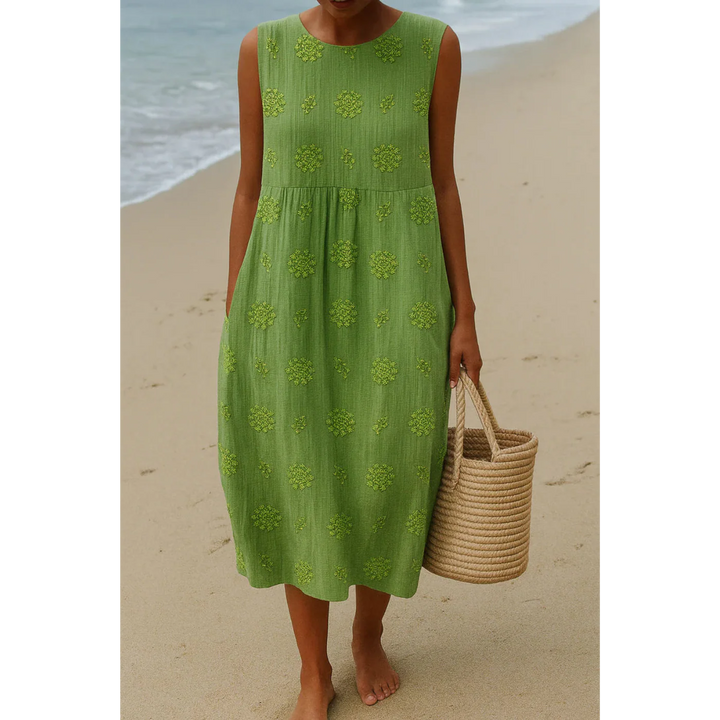 Elira | Embroidered Dress of Natural Grace