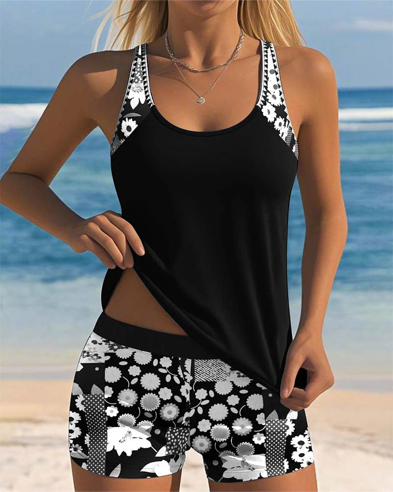 Solara | Two-Piece Swimsuit with Boxer Bottoms