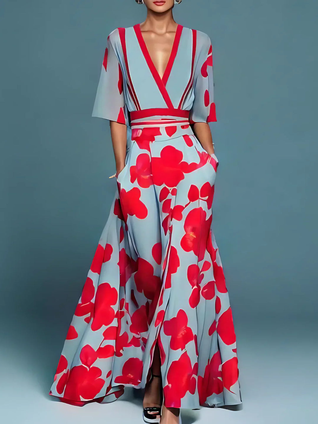 Elise | Elegant Floral Wrap Dress