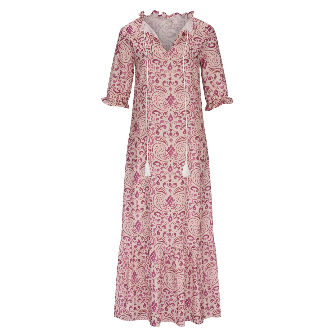 Desiree | Women's V-Neck Printed Dress