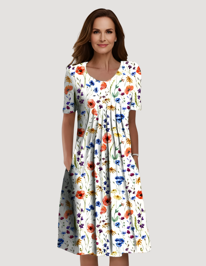 Chic Floral Print Casual Dress