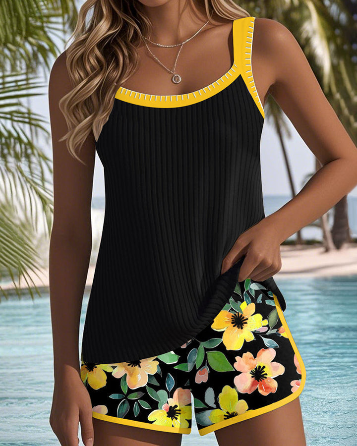 Luna | Floral Tummy-Control Tankini Set