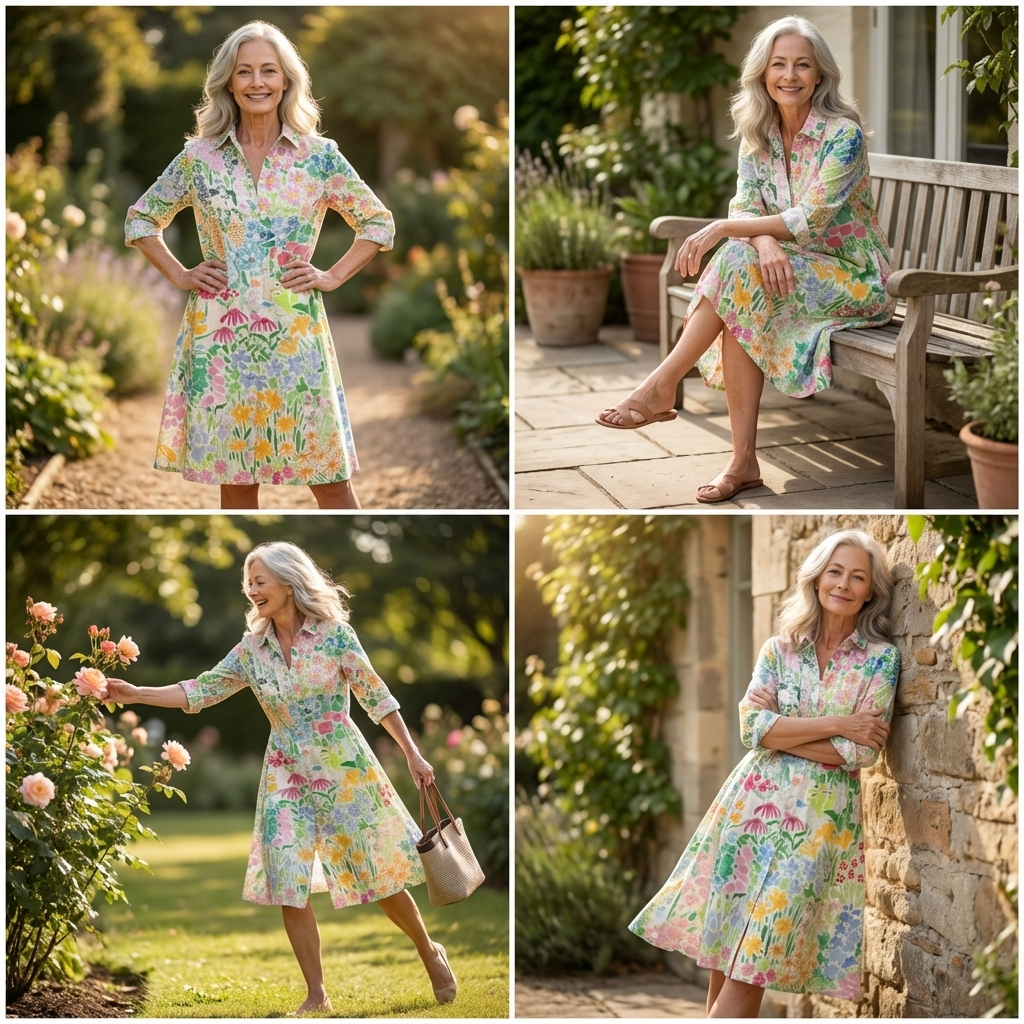 NATALIE | ELEGANT FLORAL SUMMER MIDI DRESS FOR A CHIC LOOK