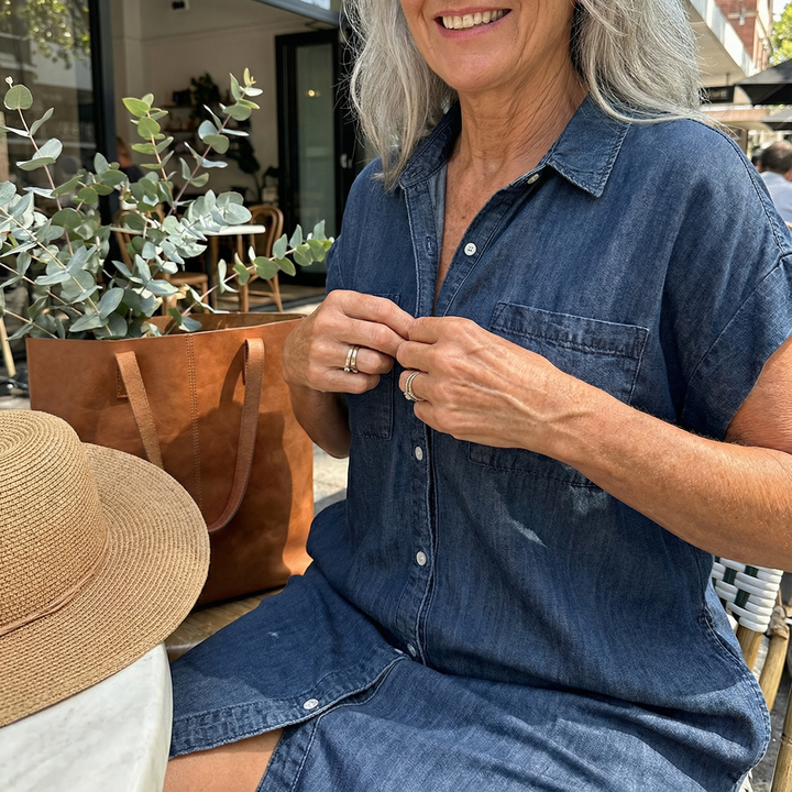 Casual Denim-Inspired Dress - Sofia