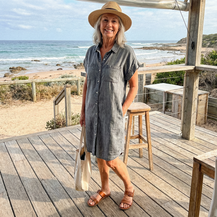 Casual Denim-Inspired Dress - Sofia