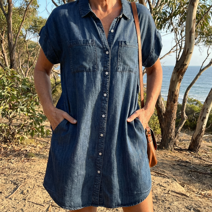 Casual Denim-Inspired Dress - Sofia