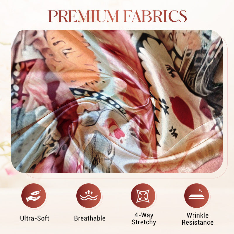 Women's Floral Print Top and Wide-Leg Pants Duo