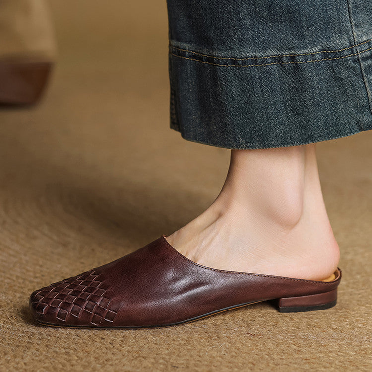 Helma - Authentic Leather Slip-On Mules