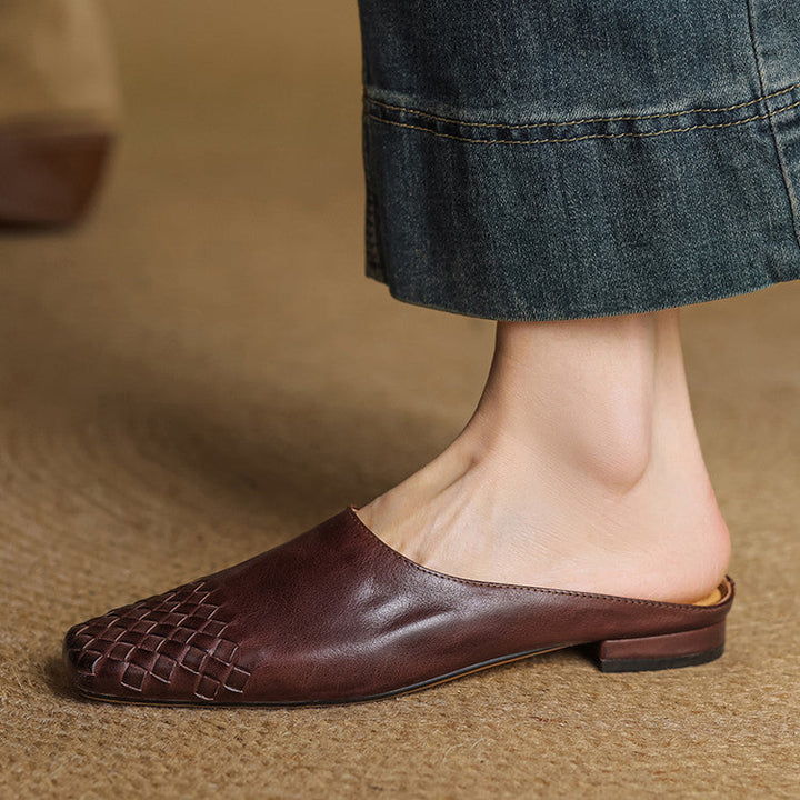 Helma - Authentic Leather Slip-On Mules