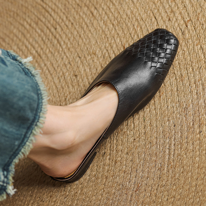 Helma - Authentic Leather Slip-On Mules