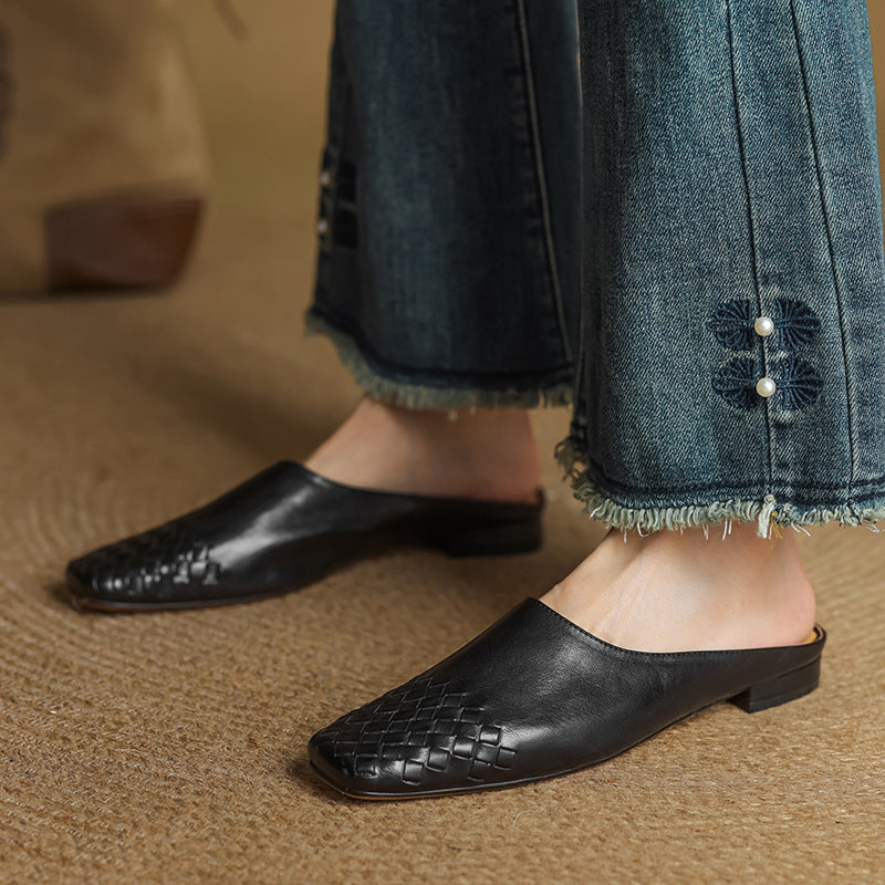 Helma - Authentic Leather Slip-On Mules