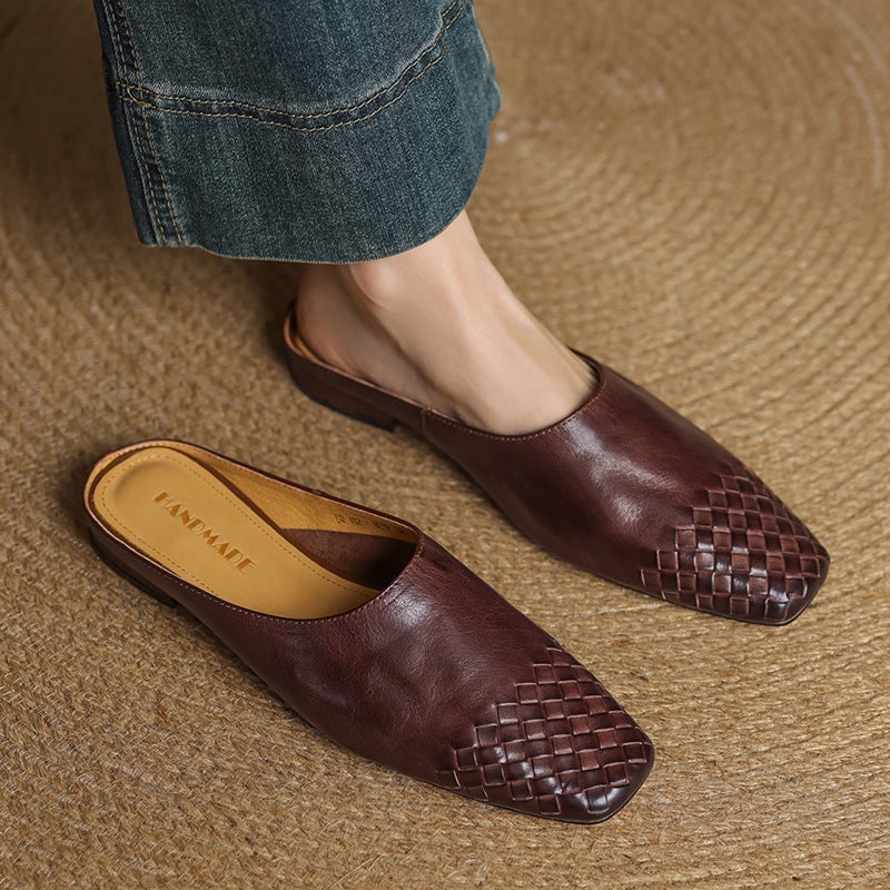 Helma - Authentic Leather Slip-On Mules