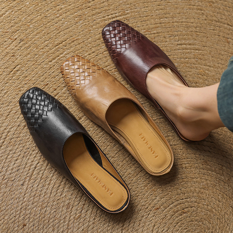 Helma - Authentic Leather Slip-On Mules